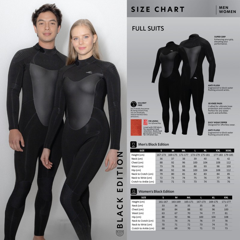 Gull Black Edition 3mm Full Suit Men's | Dive Box